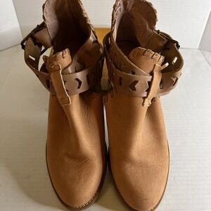 Musse & Cloud Made in Spain Leather Wrap around‎ Boots Brown Size 38 EU,US 7